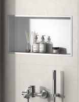 Hornacina ducha modelo de acero inoxidable blanca de Bathplus