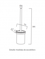 Medidas de Escobillero negro/black gun metal colección TIME de Medimex