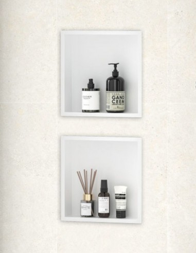 Hornacina para ducha modelo acero inox. blanca de Bathplus