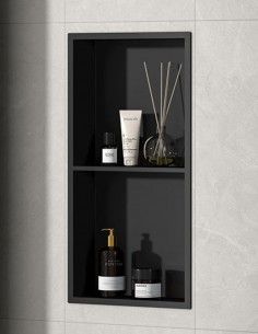Hornacina de ducha modelo acero inox. negra de Bathplus
