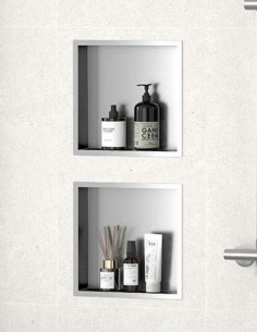 Hornacina de acero inoxidable modelo ducha níquel de Bathplus