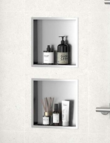 Hornacina de acero inoxidable modelo ducha níquel de Bathplus