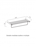 Medidas toallero múltiple cromo/níquel cepillado modelo TIME de Medimex