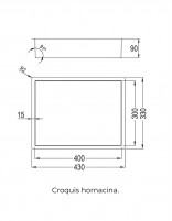 Hornacina ducha rectangular croquis
