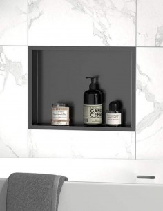 Hornacina ducha rectangular modelo acero inox. grafito de Bathplus