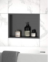 Hornacina ducha rectangular modelo acero inox. grafito de Bathplus