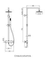 Barra ducha monomando oro croquis
