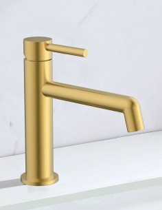 Grifo lavabo monomando oro modelo Oslo de Bathplus