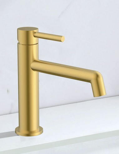 Grifo lavabo monomando oro modelo Oslo de Bathplus
