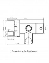 Ducha higiénica dorada croquis