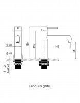 Grifo lavabo negro/oro croquis