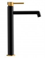 Lavabo alto negro/oro