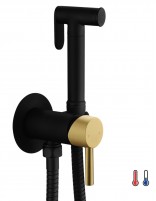 Ducha higiénica negro/oro detalle