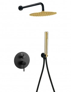 Ducha empotrada negra/oro modelo Oslo de Bathplus 2