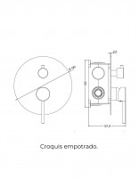 Ducha empotrada negra/oro croquis