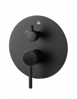 Ducha empotrada negra/oro distribuidor