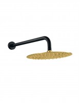 Ducha empotrada negra/oro rociador