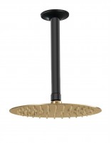 Ducha empotrada techo negra/oro rociador