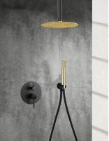 Ducha empotrada techo negra/oro modelo Oslo de Bathplus