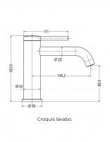Grifo lavabo gun metal croquis