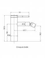 Grifo bidé gun metal croquis