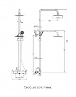 Barra de ducha gun metal croquis
