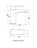 Pack grifo lavabo + columna croquis lavabo