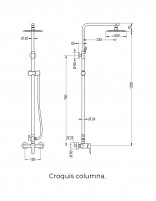 Pack grifería columna + lavabo croquis columna