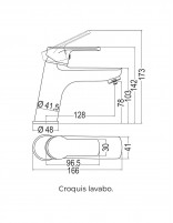 Pack grifería columna + lavabo croquis lavabo