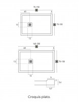 Plato ducha enmarcado blanco croquis