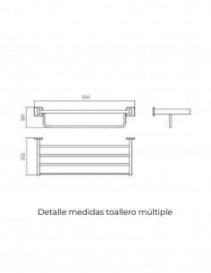 Toallero múltiple cromado modelo Technic de Medimex 2