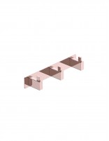 Percha triple oro cepillado/oro rosa cepillado modelo Technic de Medimex