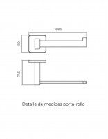 Medidas Portarrollos cromo colección TECHNIC de Medimex