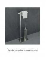 Detalle Escobillero con porta-rollo acero cepillado