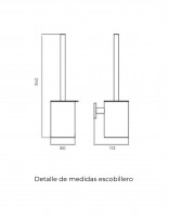 Medidas Escobillero oro cepillado/oro rosa cepillado modelo PRACTIC de Medimex