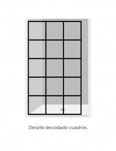 Mampara de ducha negra abatible modelo MUXIA fija y puerta abatible 2