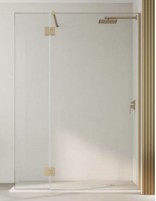 Mampara dorada fija y abatible modelo IN OUT MUXIA con bisagras