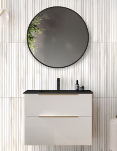 Mueble de baño lavabo negro modelo Galsaky de Coycama 2