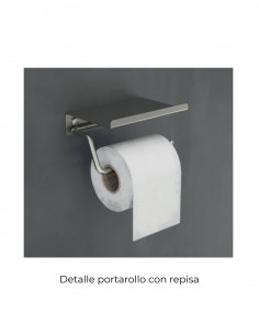 Portarrollo con repisa níquel cepillado colección ESSENTIAL 2