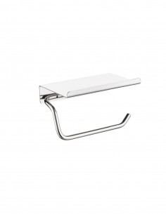 Portarrollo con repisa níquel cepillado colección ESSENTIAL