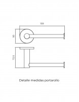 Medidas Portarollo níquel cepillado colección ESSENTIAL de Medimex