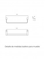 Medidas toallero para mueble cromado/níquel cepillado de MEDIMEX