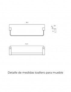 Toallero para mueble de baño acero S316 de MEDIMEX 2