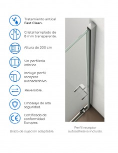 Mampara ducha perfil Negro de Becrisa con detalles en negro 2
