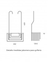 Medidas Jabonera para grifería cromo/níquel cepillado de MEDIMEX
