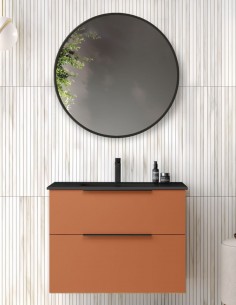 Mueble de baño con lavabo negro modelo Galsaky Colores de Coycama 2