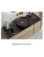 Mueble baño 2 cajones y 2 puertas detalle encimera