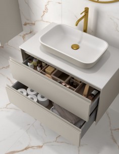 Mueble con encimera y lavabo de resina modelo Praga de Coycama 2