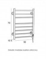 Toallero eléctrico para baño inox. brillo croquis