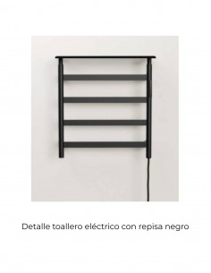 Toallero eléctrico con repisa inox. negro de Manillons Torrent 2